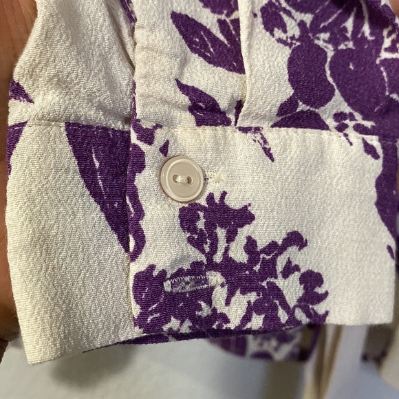 H&M blouse long sleeve size 8 color white and purple - Picture 4 of 7